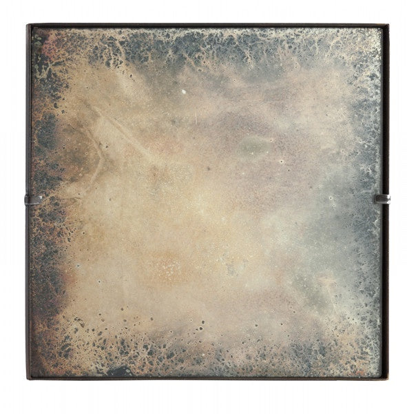 Antiqued Mirror with Metal Edged Frame