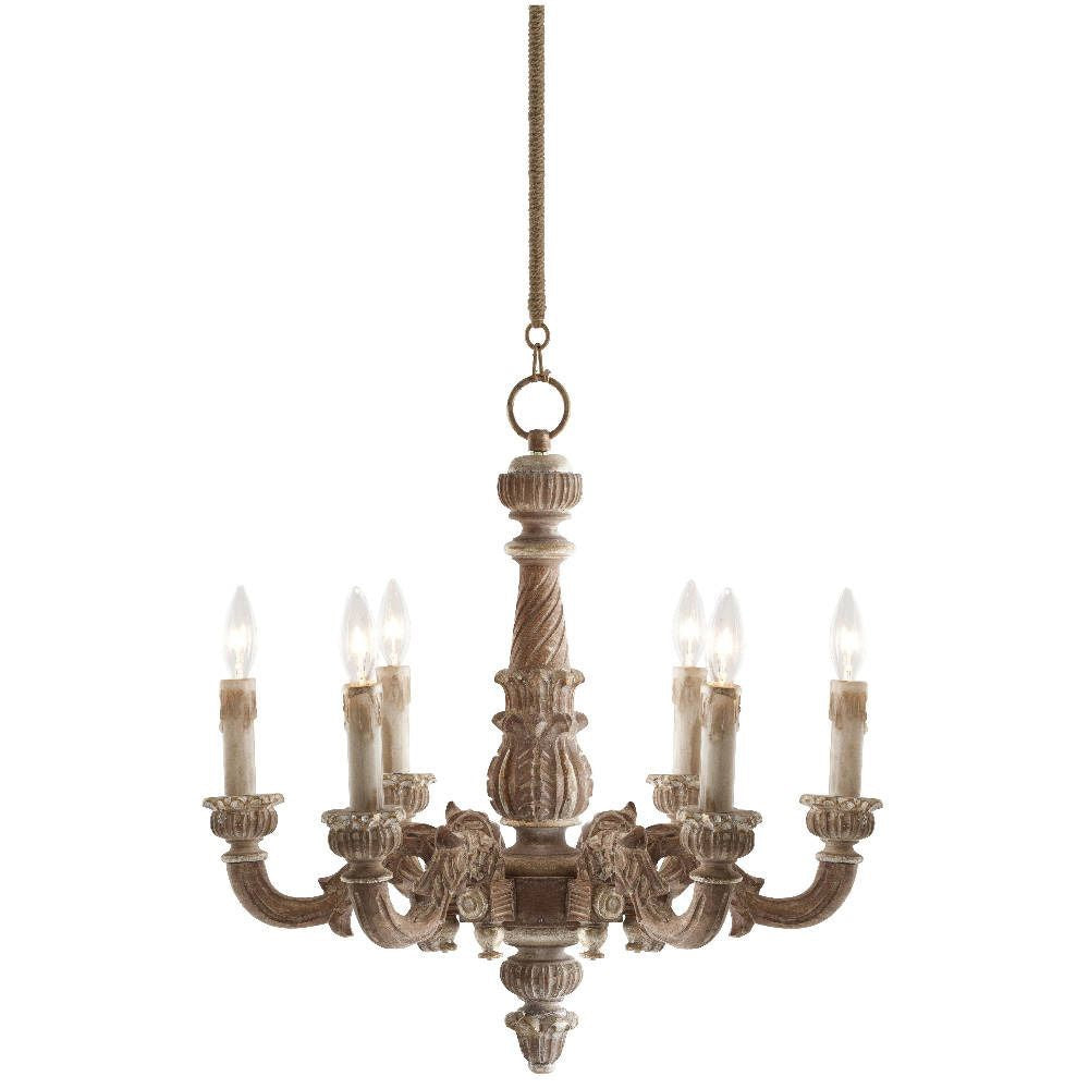 Carved Wood Chandelier