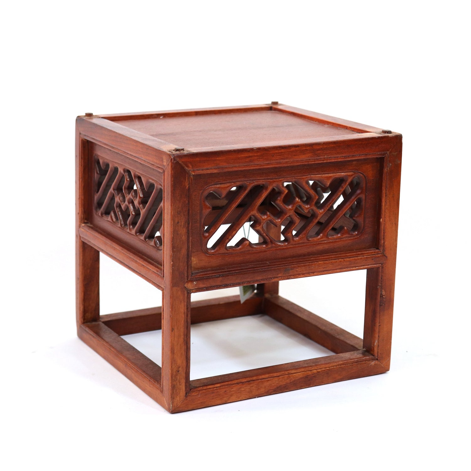 Vintage Wood Riser, 9"sq x 10"h