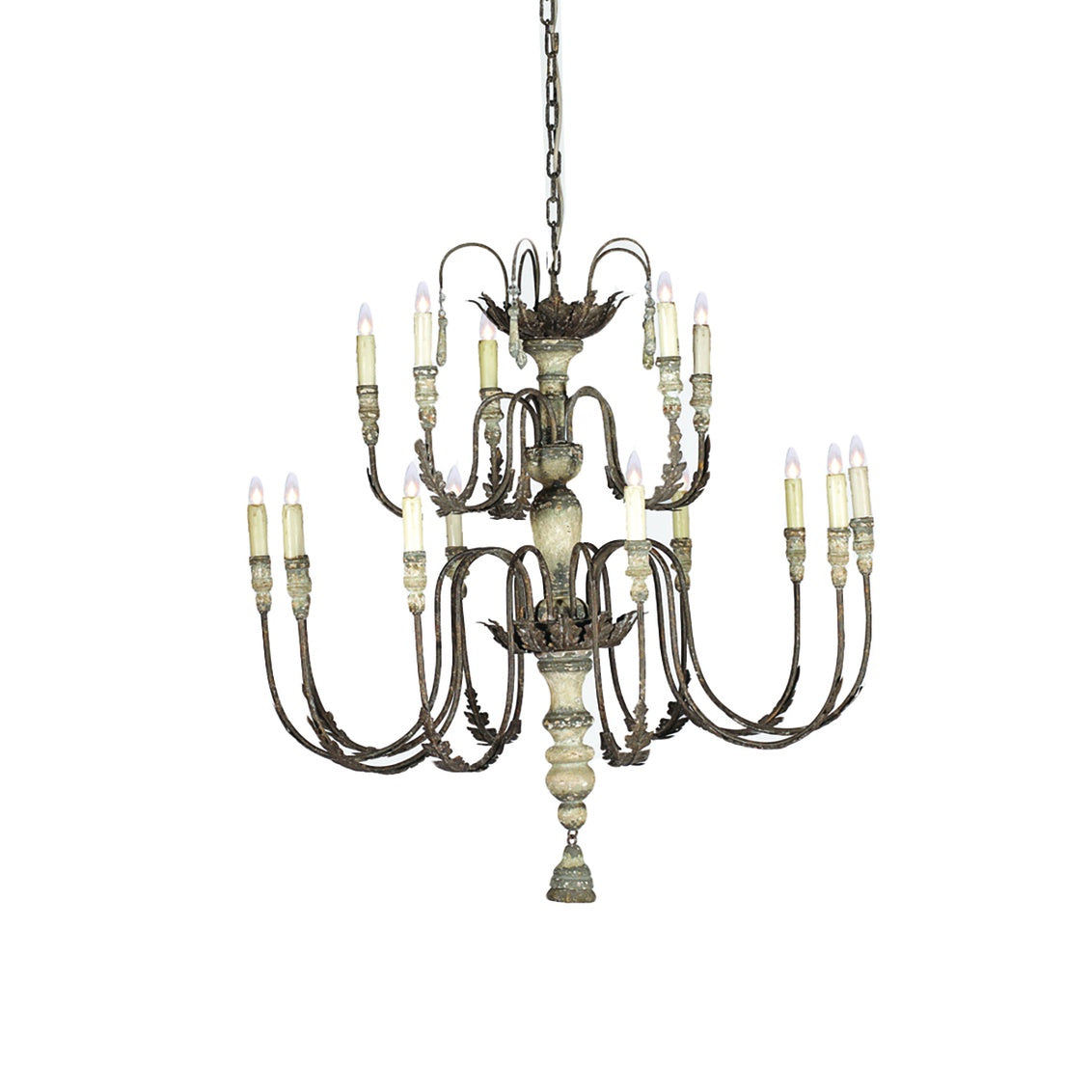 Two-Tiered 15-Candle Chandelier, 60W candelabra