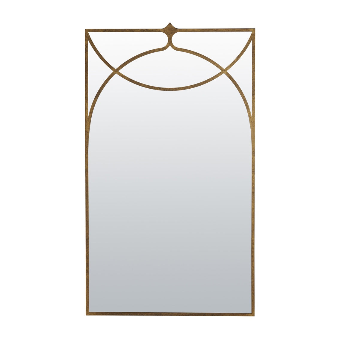 Rectangular Mirror with Gold-Finished Metal Detail, 26" x 45"h