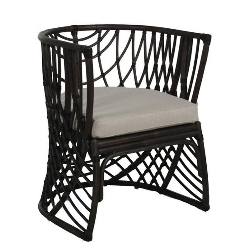 Barrelback Armchair in Black Rattan