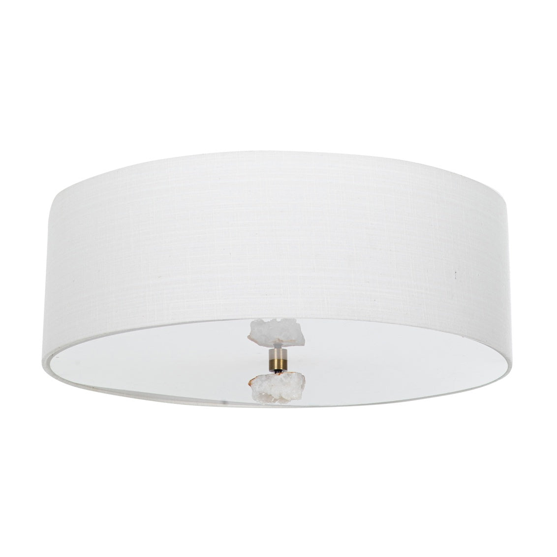 Semi-Flush Mount with White Agate Finial, 24"dia x 13"h