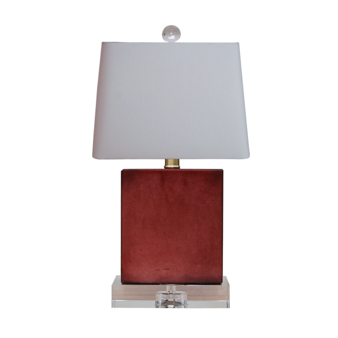 Agate Red Jade Lamp with Crystal Base, 40W