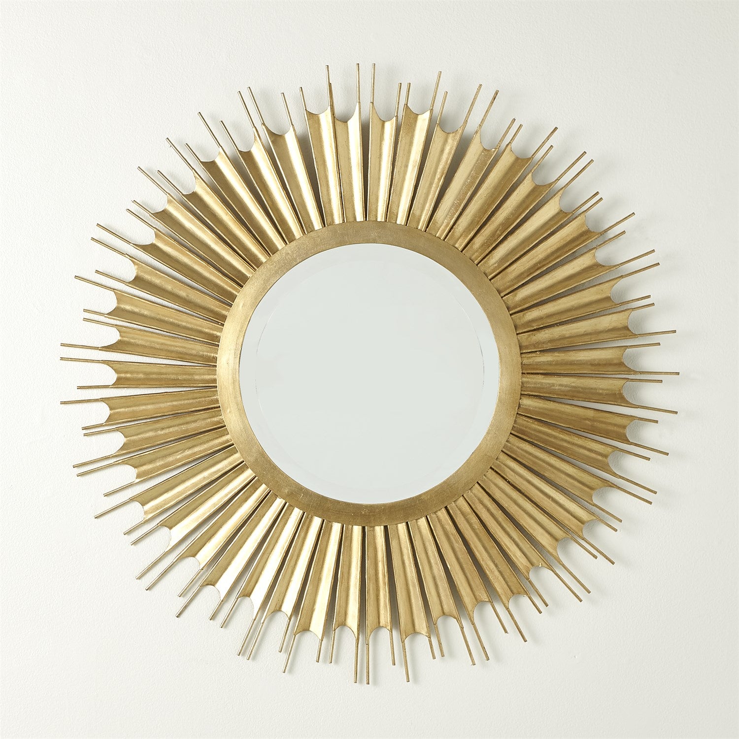 Gold Sunburst Circle Mirror, 28.25"dia