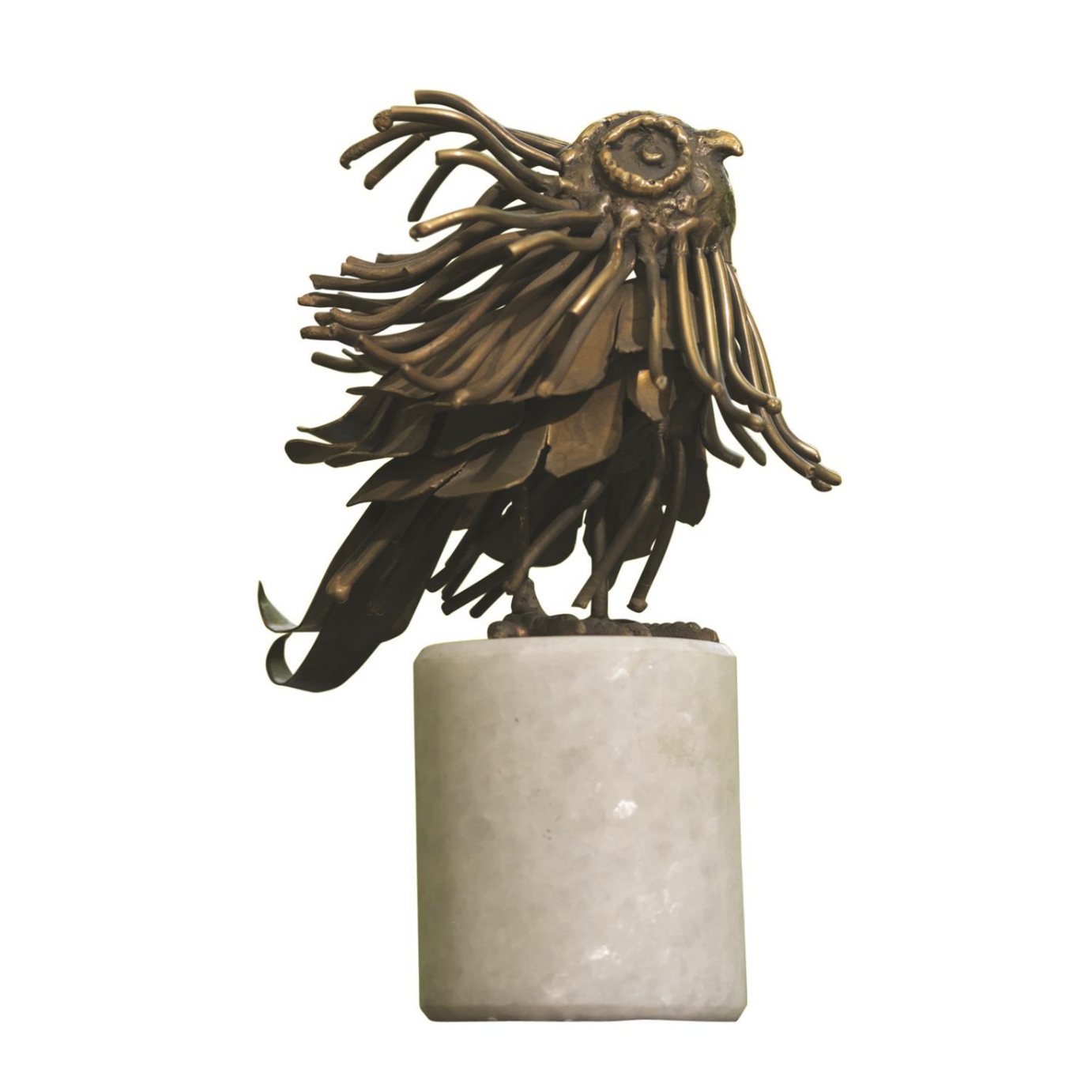 Abstract Brass Owl