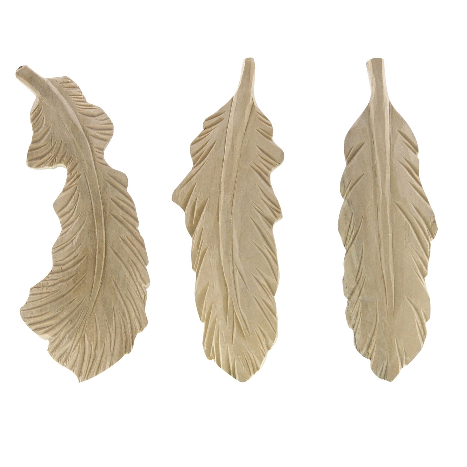 Carved Wood Feather