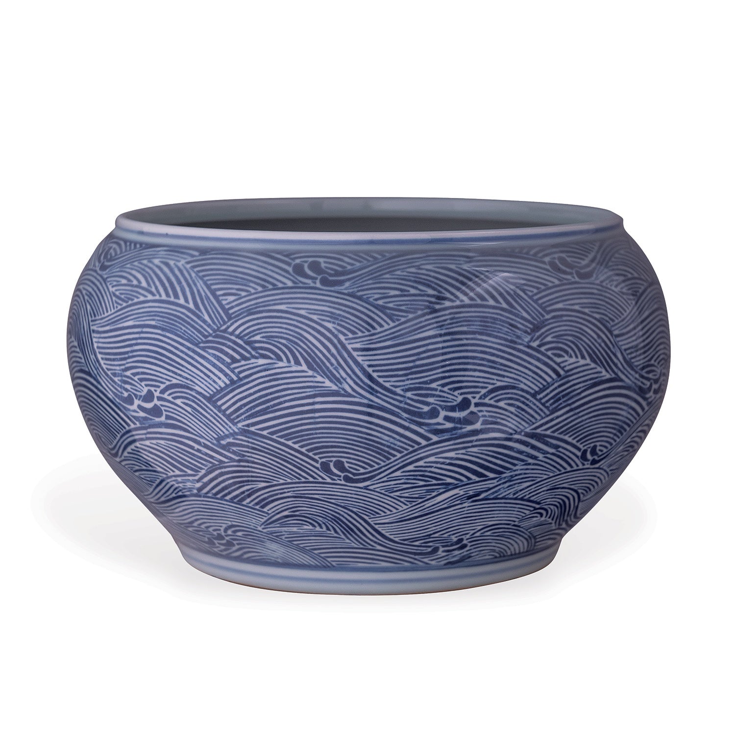 Blue + White Wave Basin Bowl