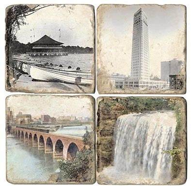 Stone Tile Coaster: Vintage Minneapolis