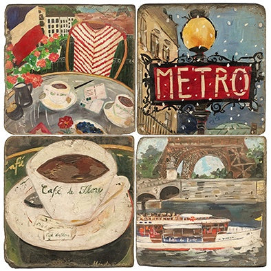 Stone Tile Coaster: Paris