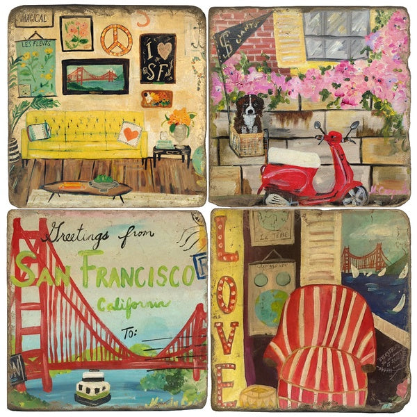 Stone Tile Coaster: San Francisco