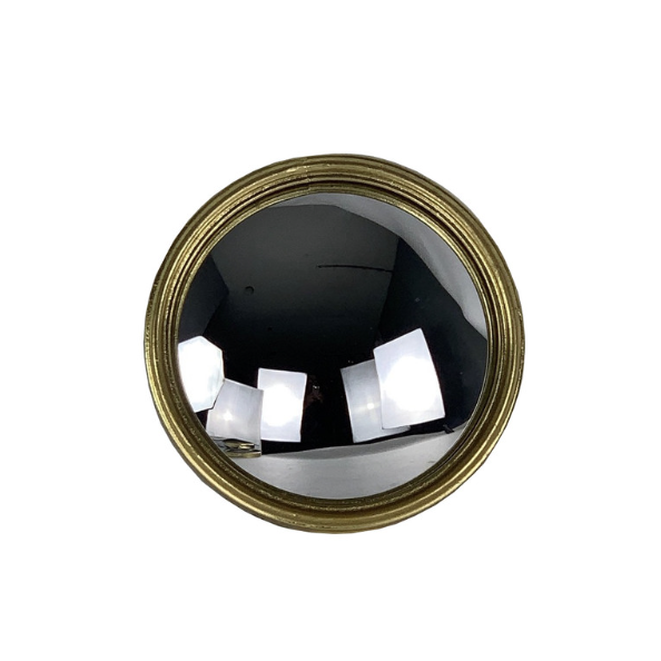 Gold Framed Bullseye Convex Mirror, 6.75"
