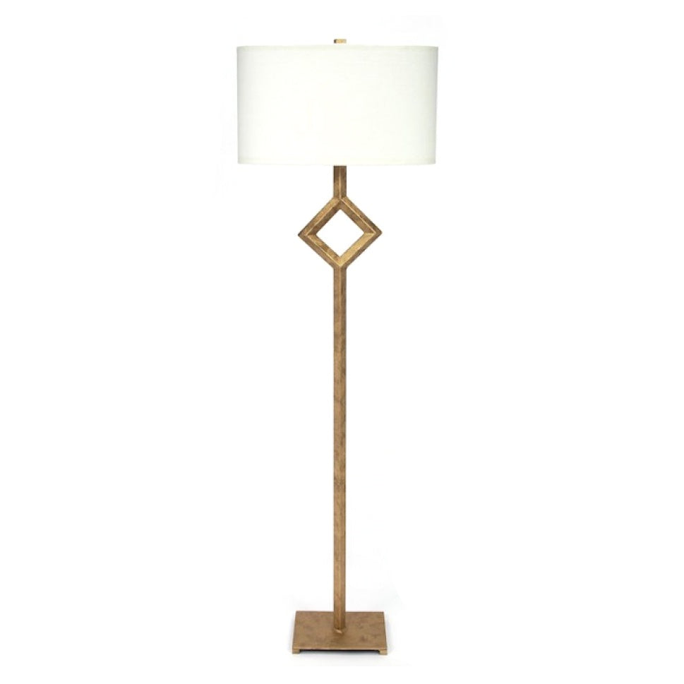 Antiqued Gold Finished Iron Floor Lamp