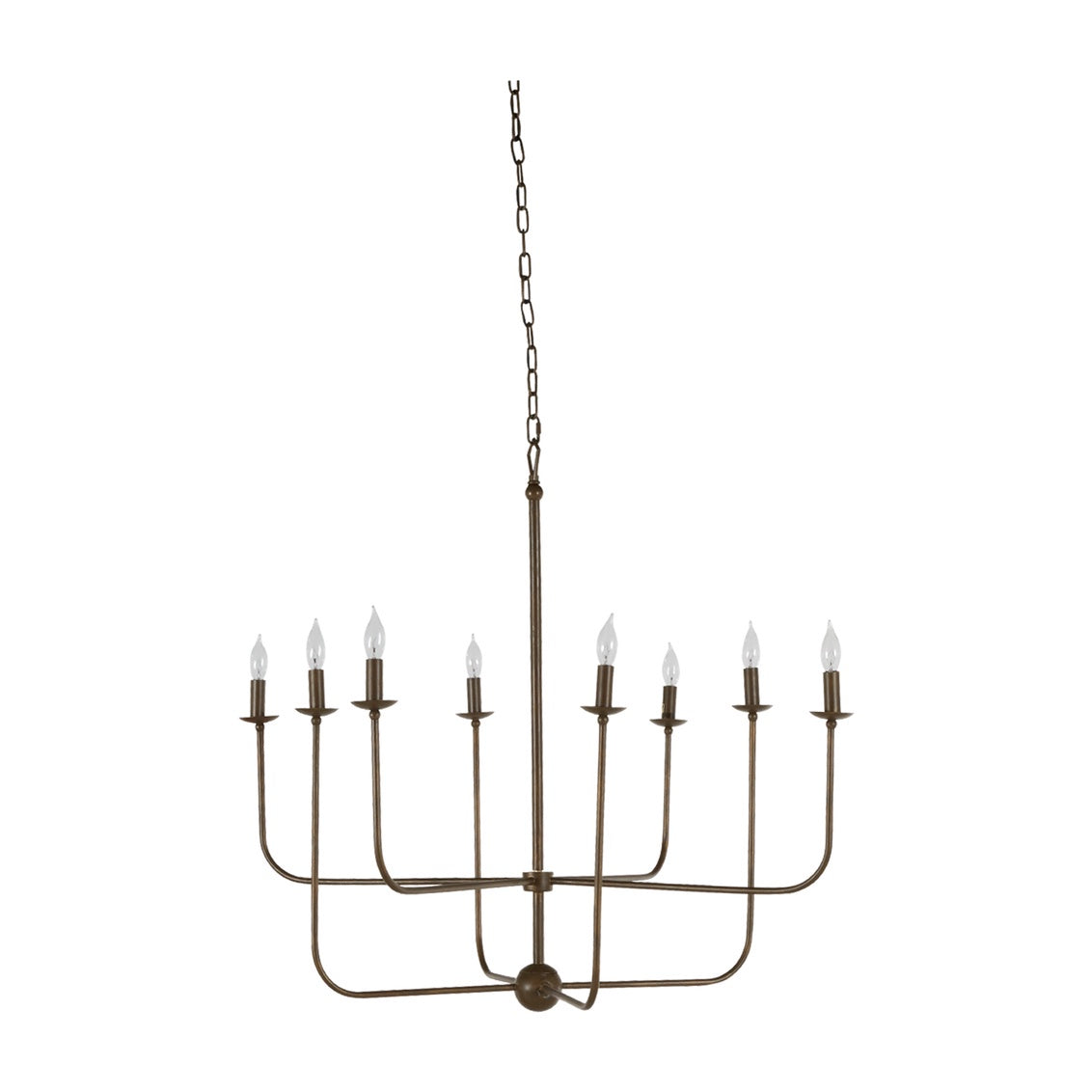 Brushed Copper 8-Arm Chandelier, 60W candelabra