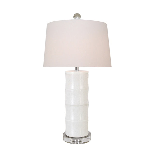 White Jade Lamp, Crystal Base, 22"h, 3-Way, 100W