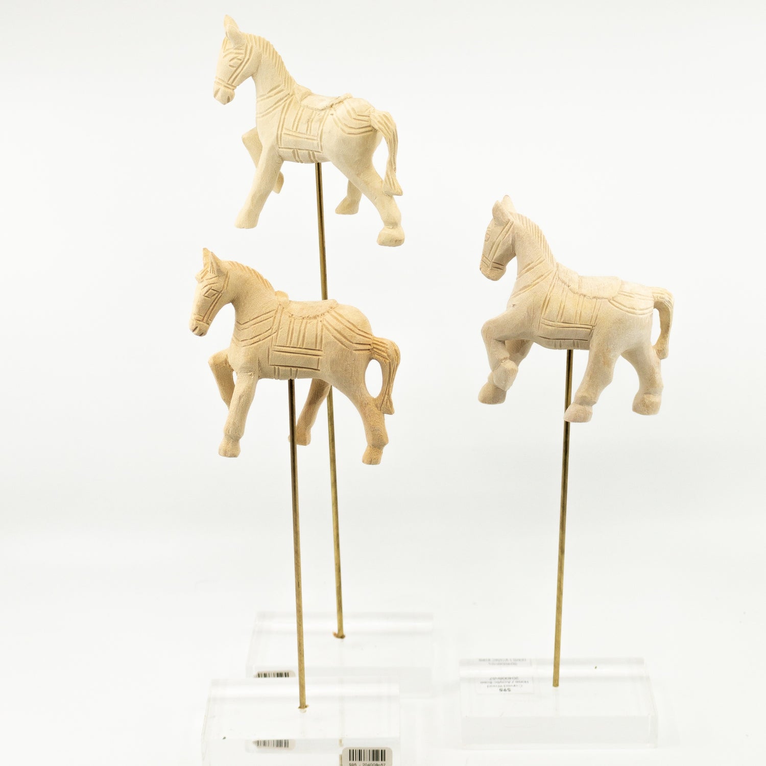 Carved Wooden Horse on Acrylic Base