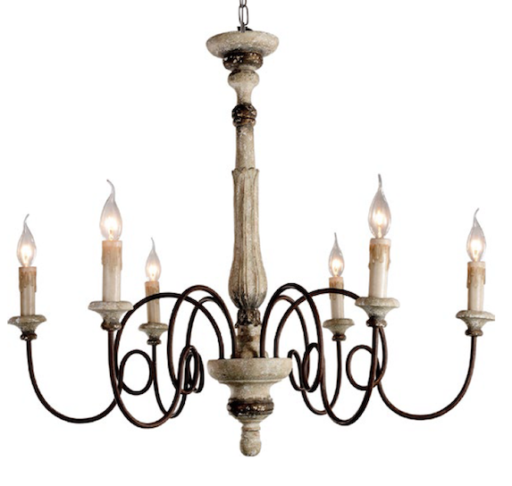 Italian 6-Arm Chandelier, 35"dia.