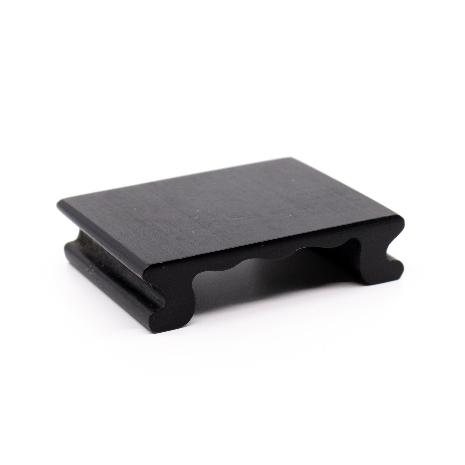 Black Rectangle Wood Riser with Curved Legs