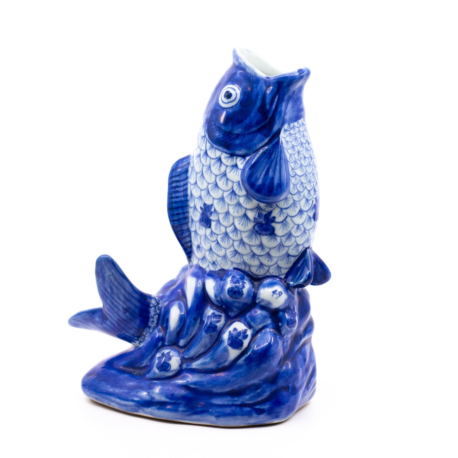 Blue + White Fish Vase