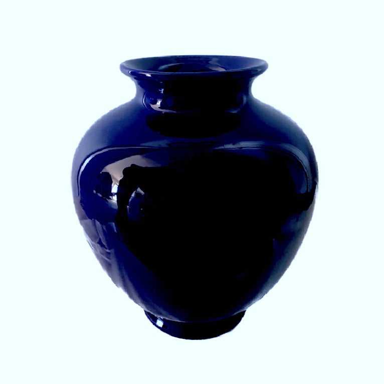 Vintage Midnight Blue Porcelain Vase