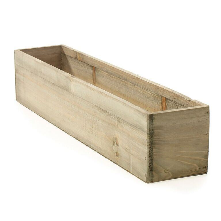 Rectangular Planter with Natural Finish