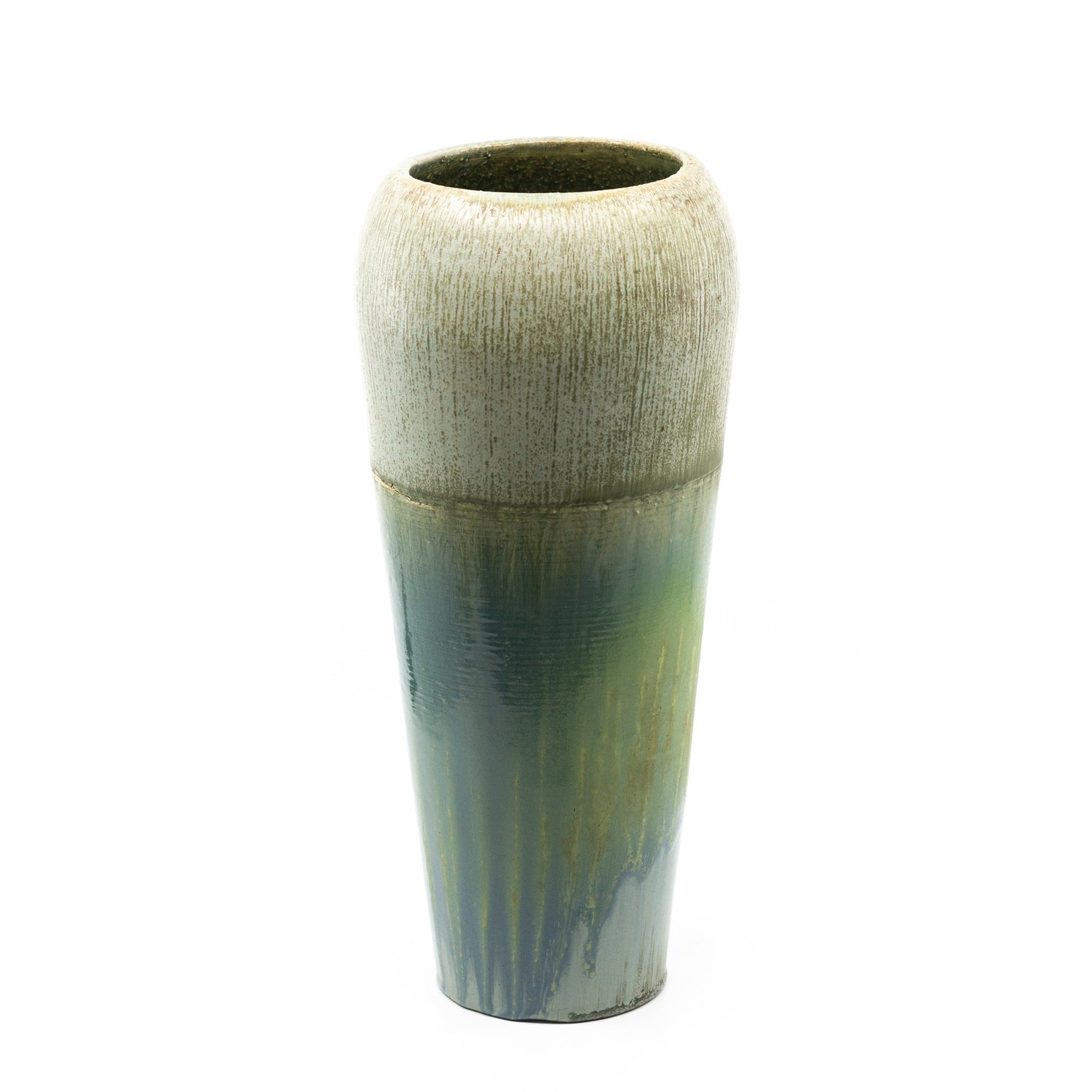 Blue-Green Pottery Vase, M. Barkan