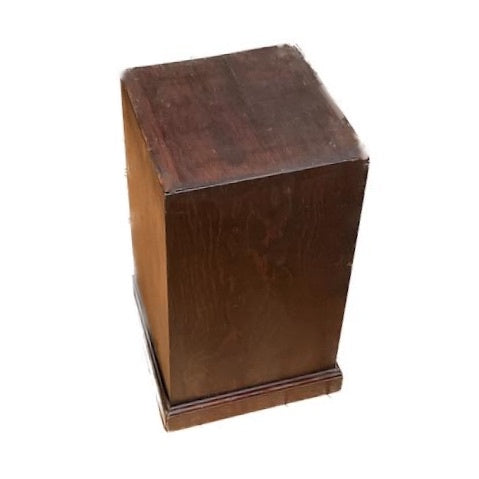 Wood Pedestal with Storage,   9.75"w x 9.75"d x 19"h