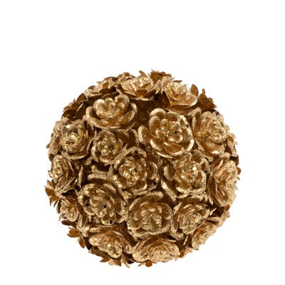 Gold Flower Ball, 3"