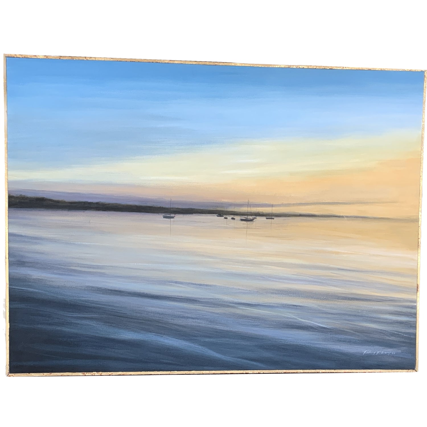 "Harbor Sunset" Richard Reynolds Ward, Giclee on Canvas, Framed