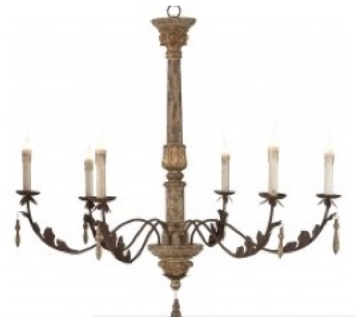 6-Light Rustic Gold Chandelier