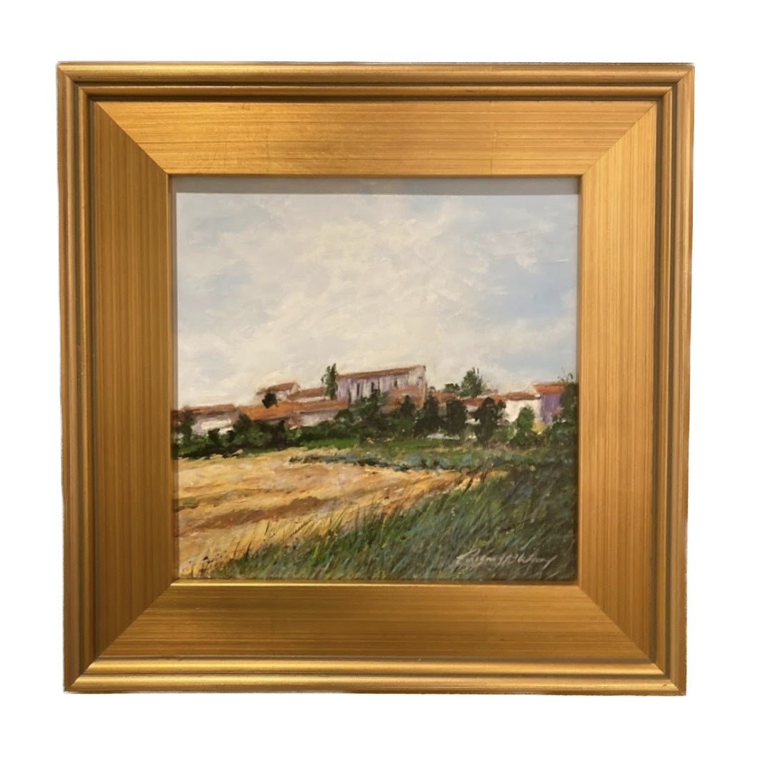 "The Village" Richard Reynolds Ward, Acrylic on Board, Framed