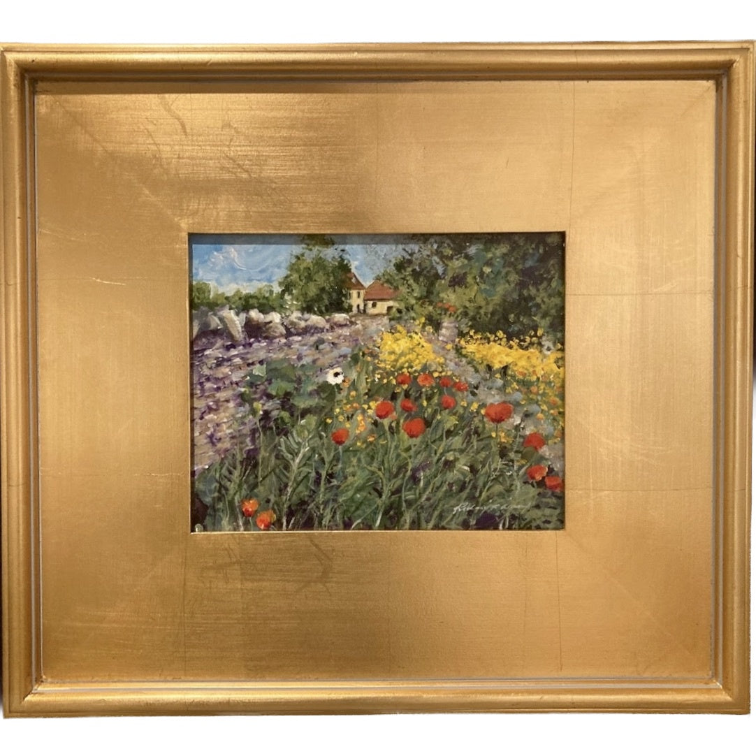"The Garden Wall" Richard Reynolds Ward, Acrylic on Board, Framed