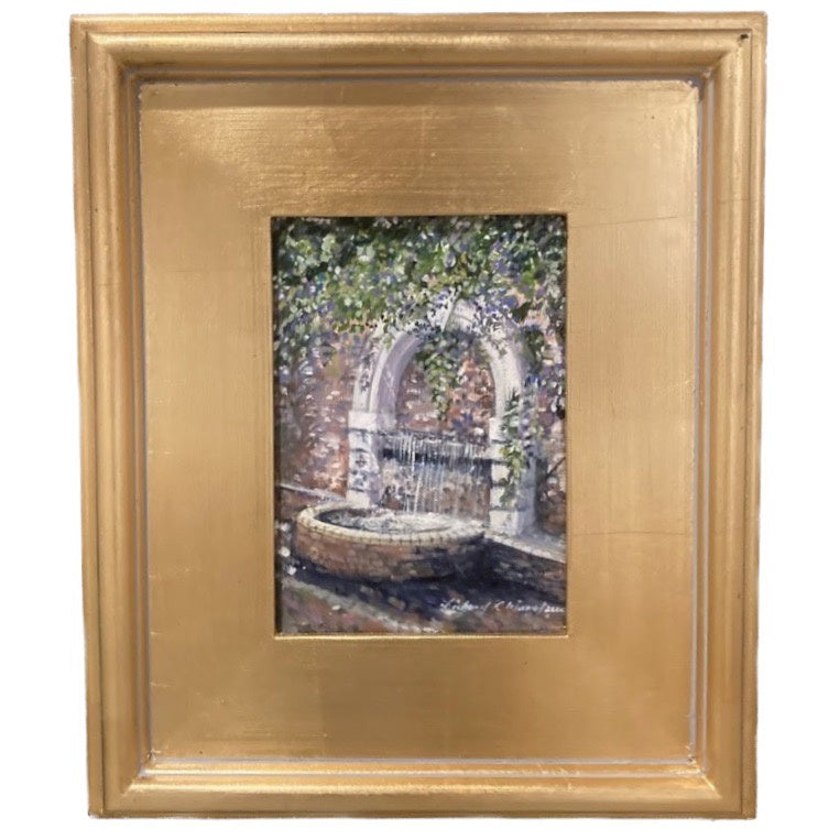 "The Fountain" Richard Reynolds Ward, Acrylic on Board, Framed