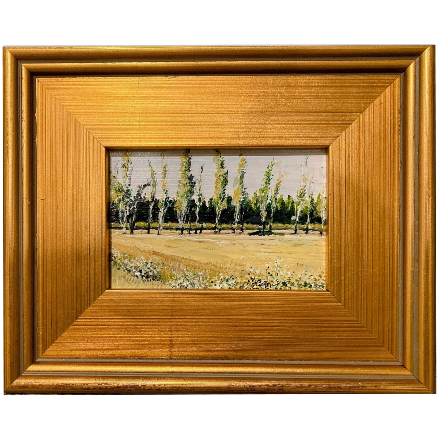 "Poplars" Richard Reynolds Ward, Acrylic on Board, Framed