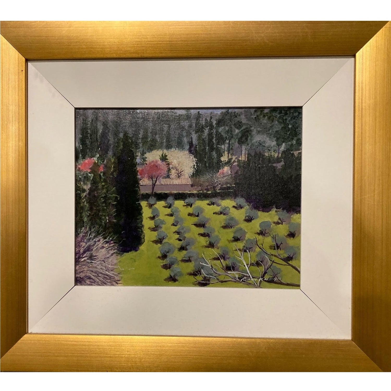 "Les Oliviers" Richard Reynolds Ward, Acrylic on Board, Framed