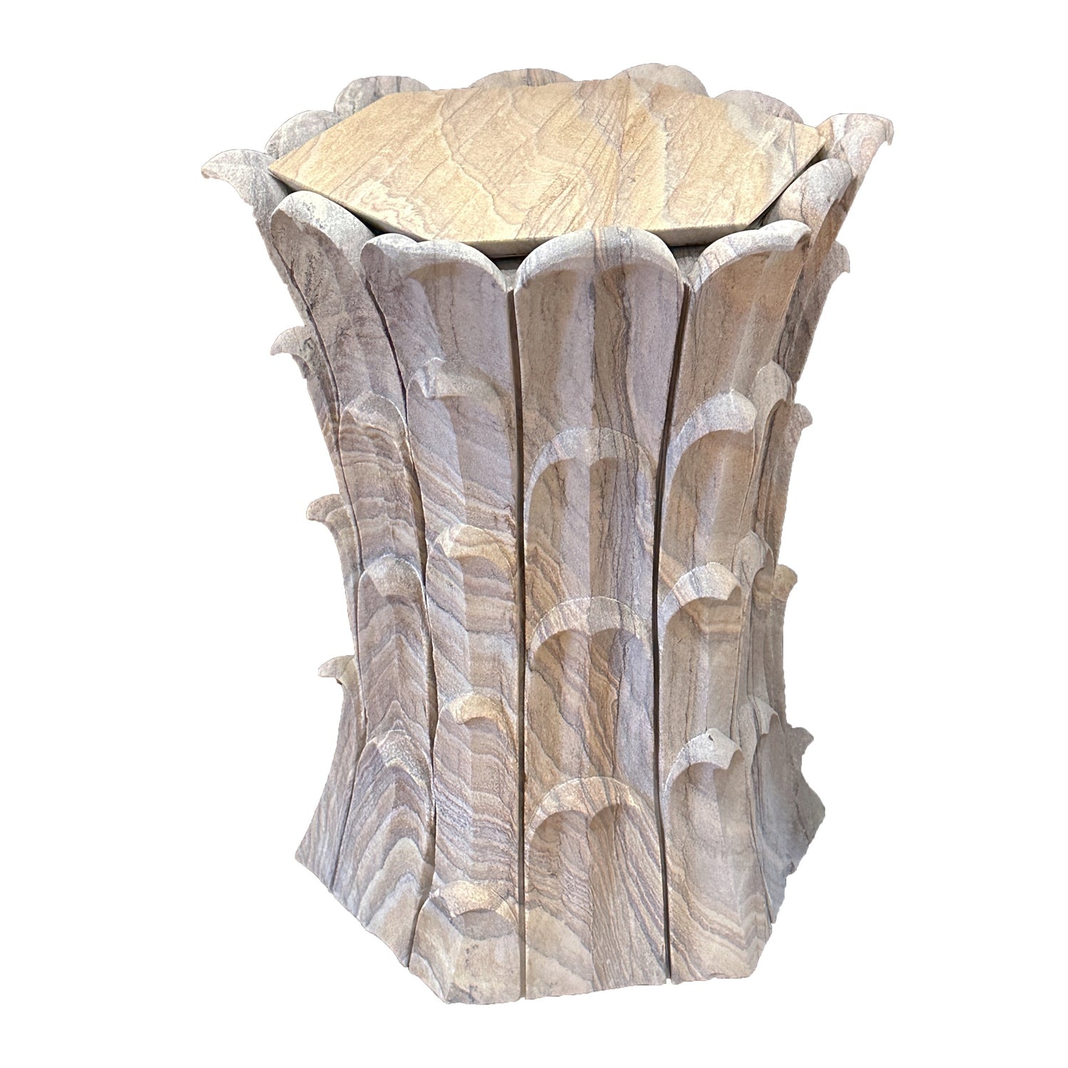 Bamboo Grove Table, Rainbow Teakwood Stone, Sandstone