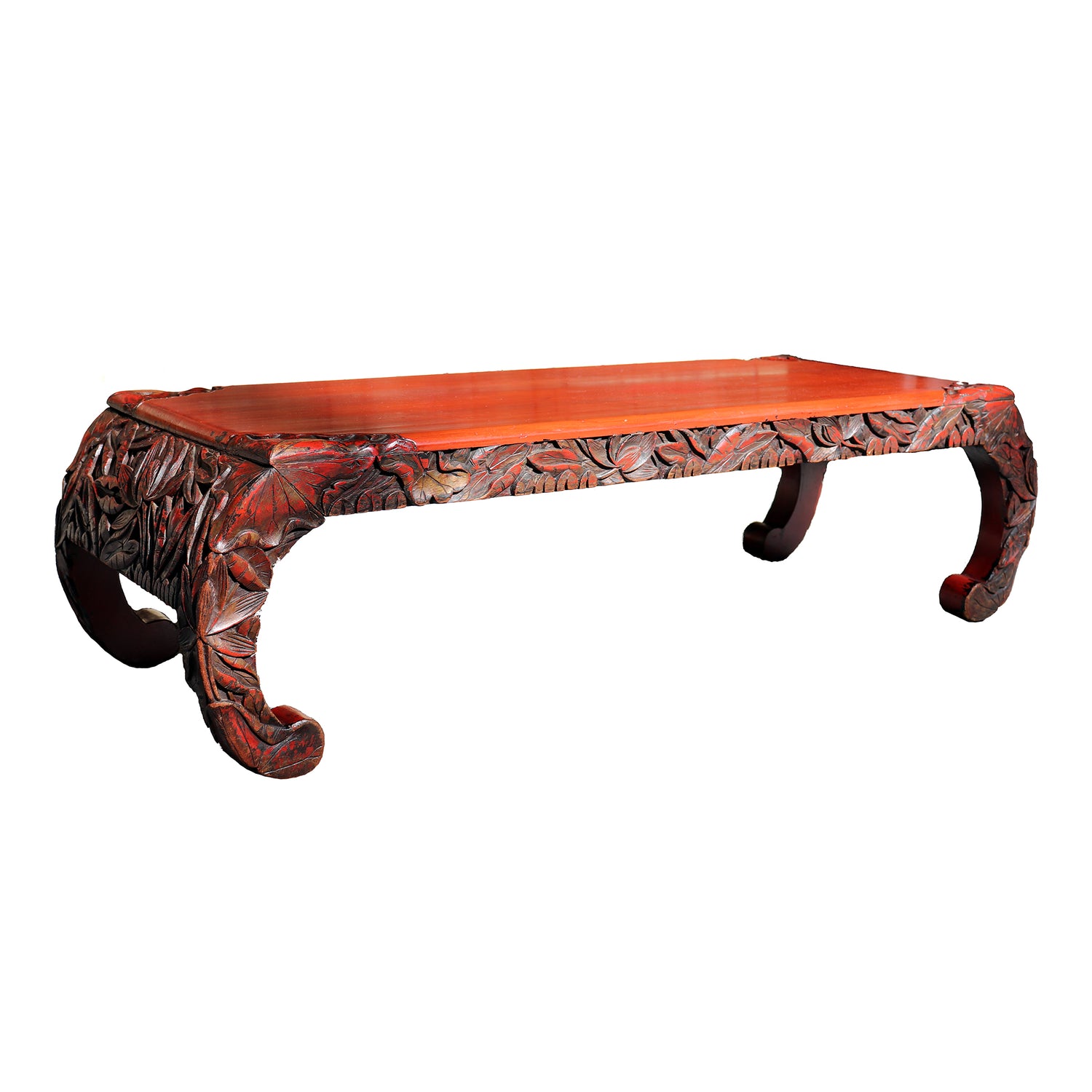 Antique Red Lacquered Chinese Tea Table