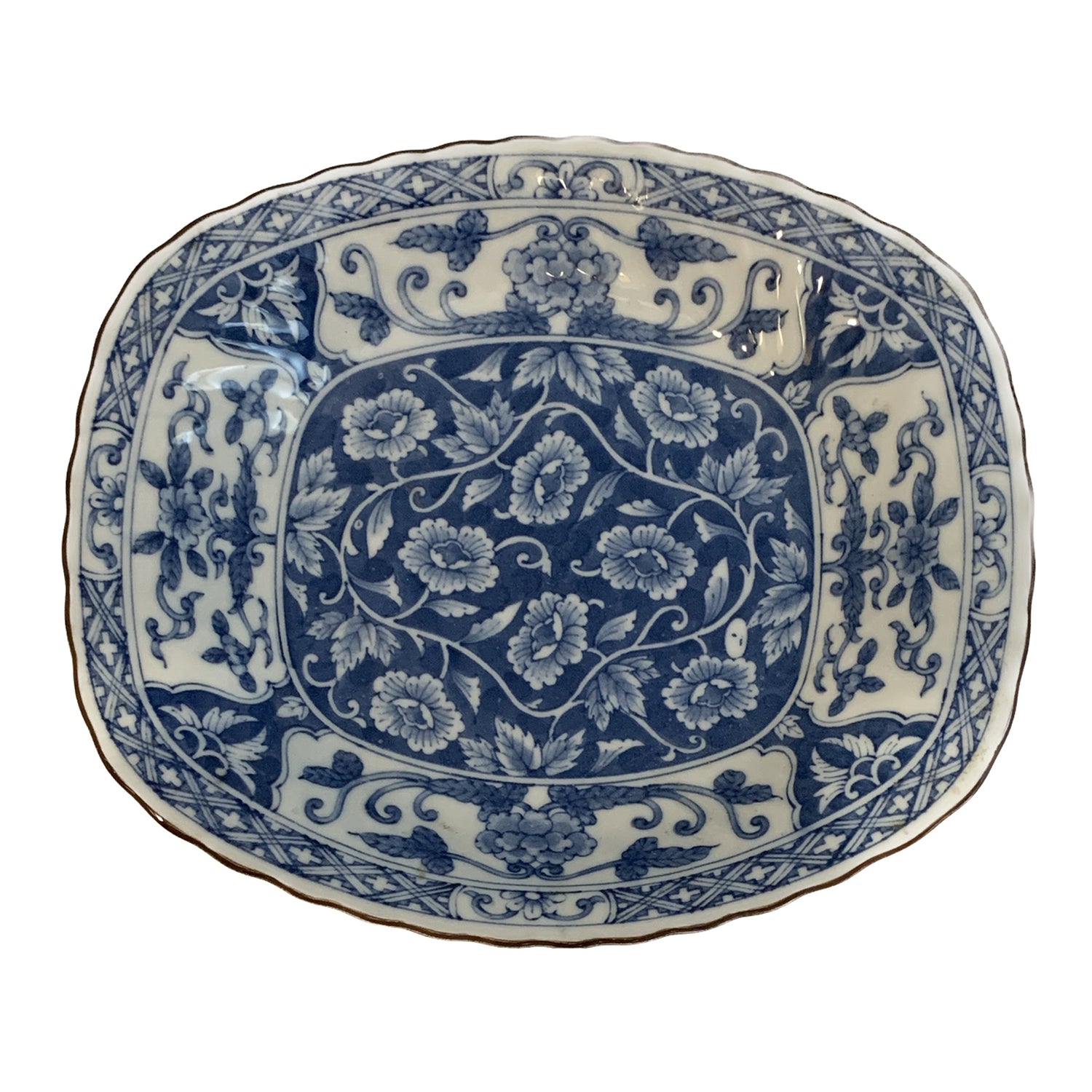 Blue & White Oval Plate, Japan, by Sadek