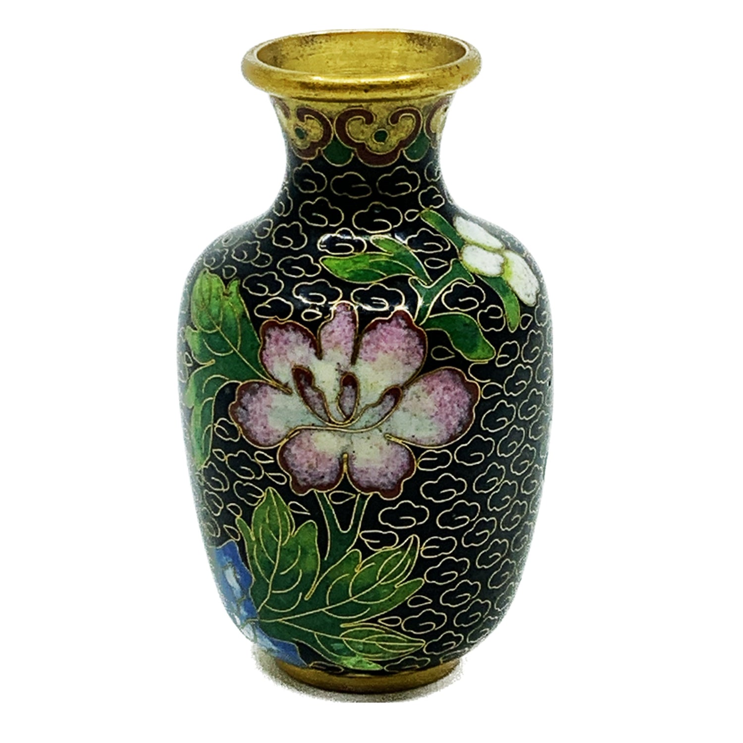 Cloisonne Enamel Vase, 3"h