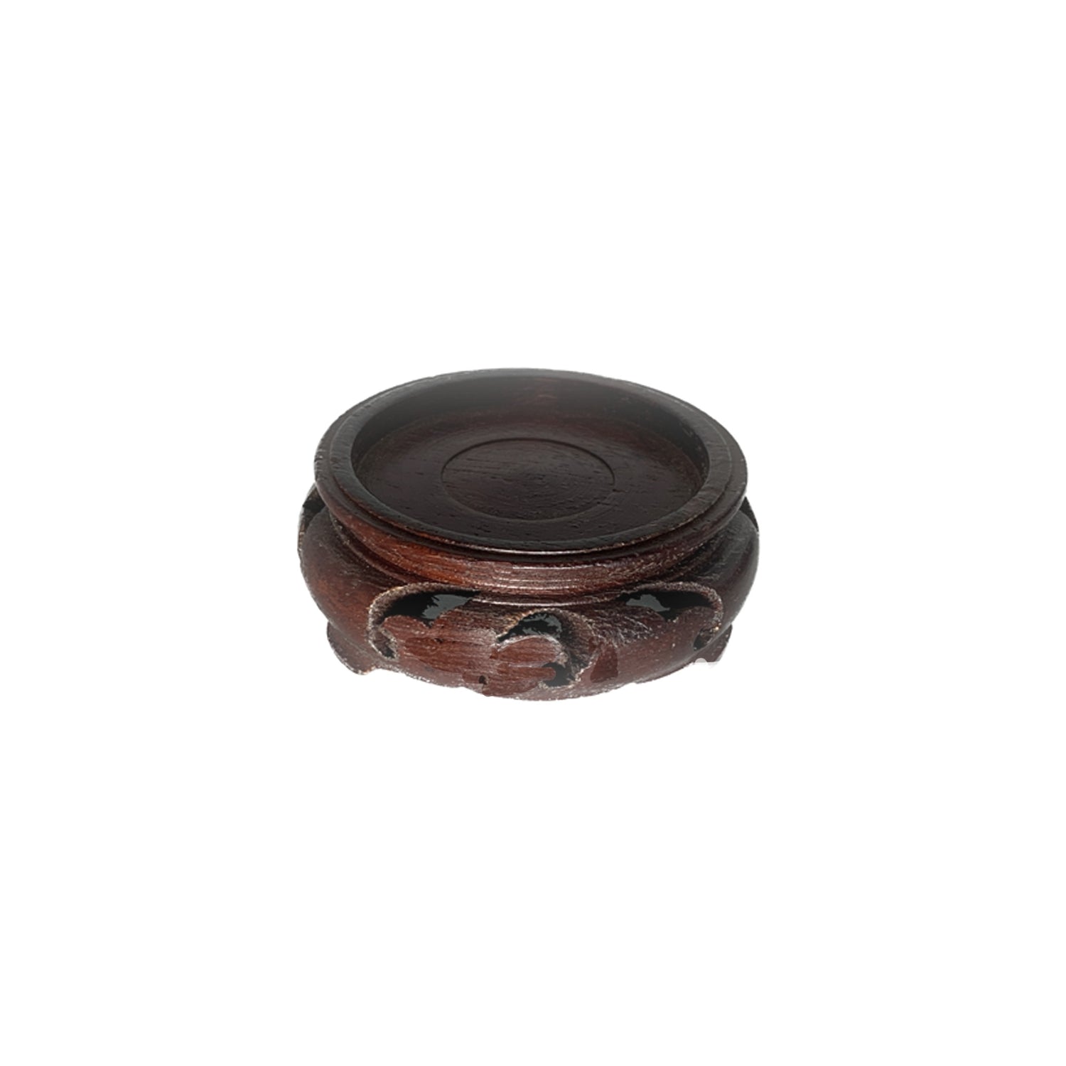 Carved Wood Riser, Brown for a 2" Vase