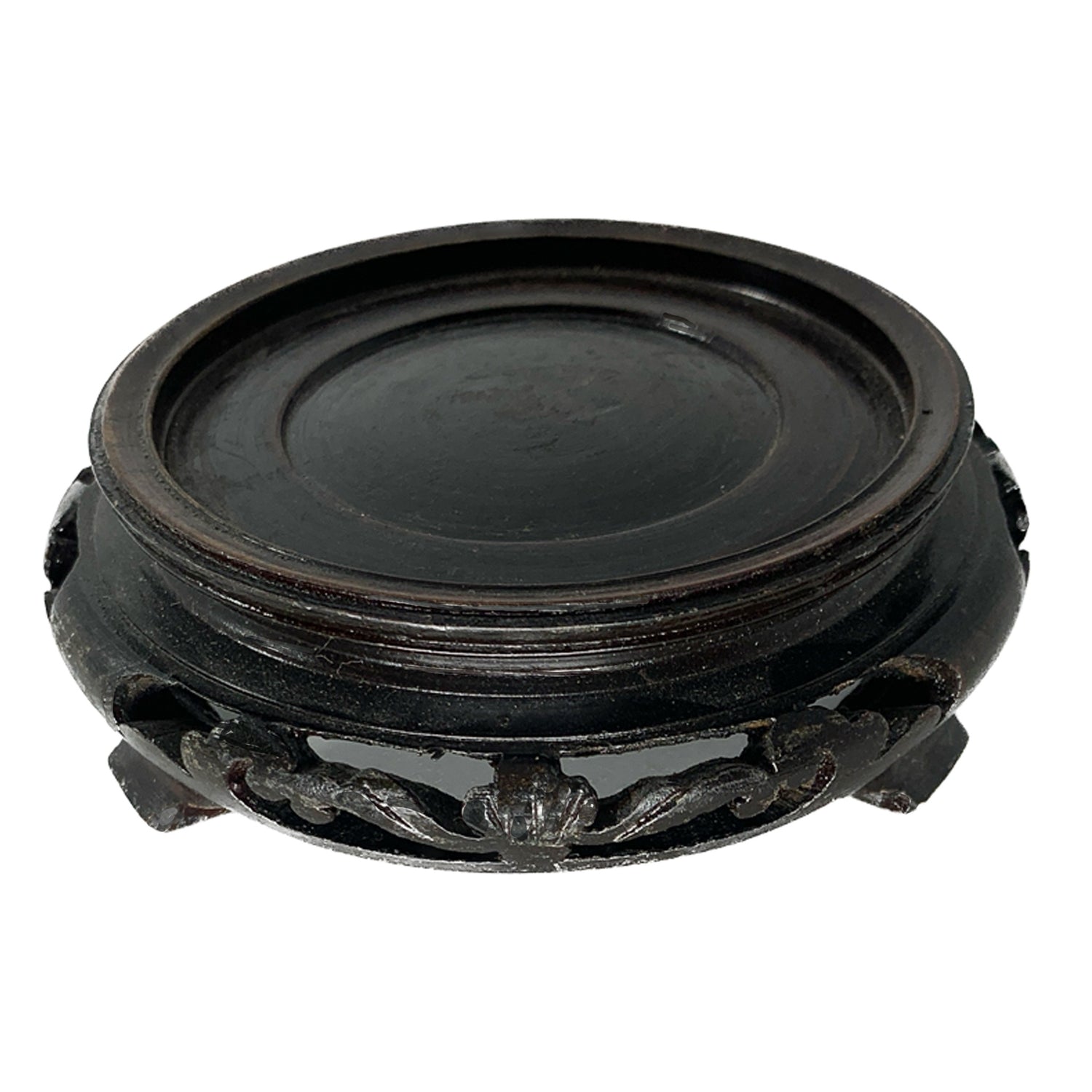 Carved Wood Riser, Black, for a 3" Vase
