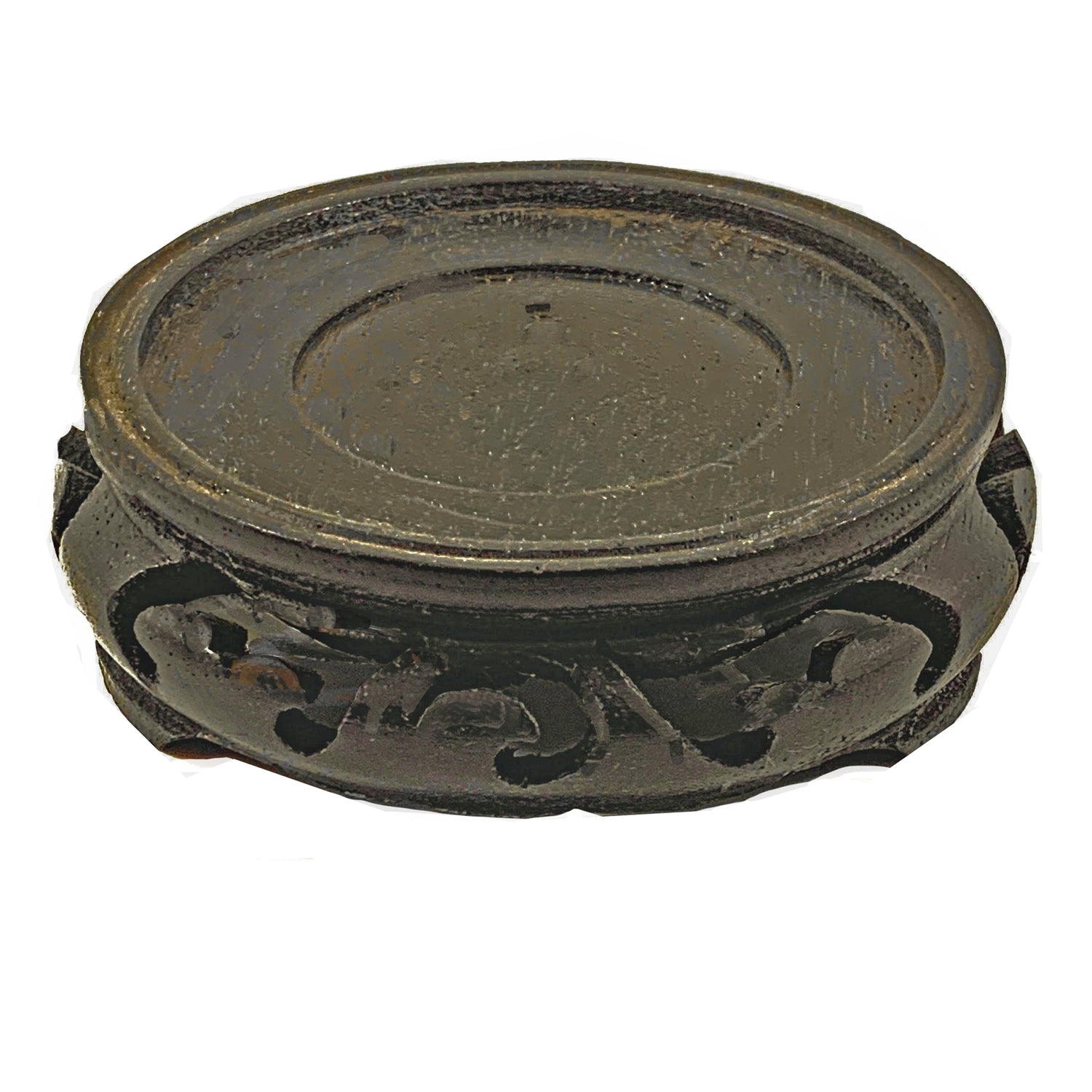 Carved Wood Riser, Black, for a 3.5" Vase