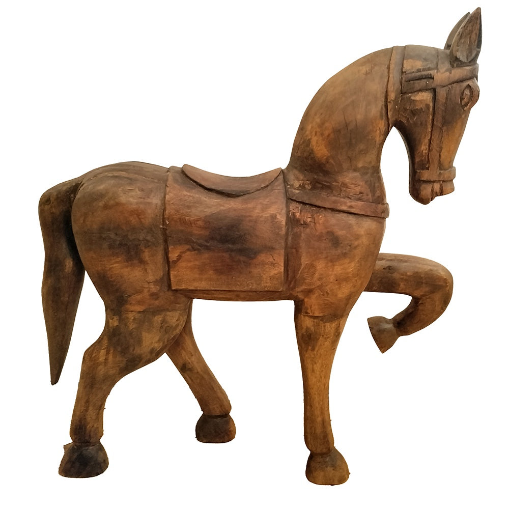 Antique Hand Carved Wooden Horse