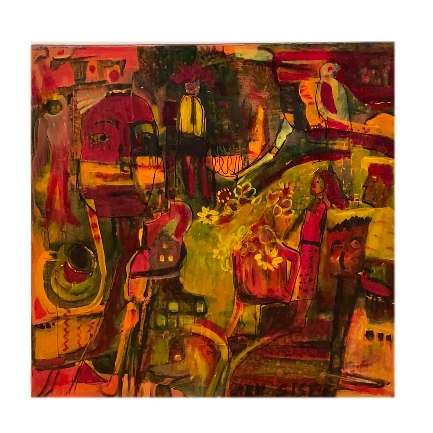"Hide and Seek", Ann Sisel, Abstract Acrylic on Stretched Canvas