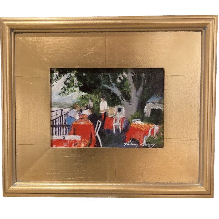 "Cafe Avignon" Richard Reynolds Ward, Acrylic on Board, Framed