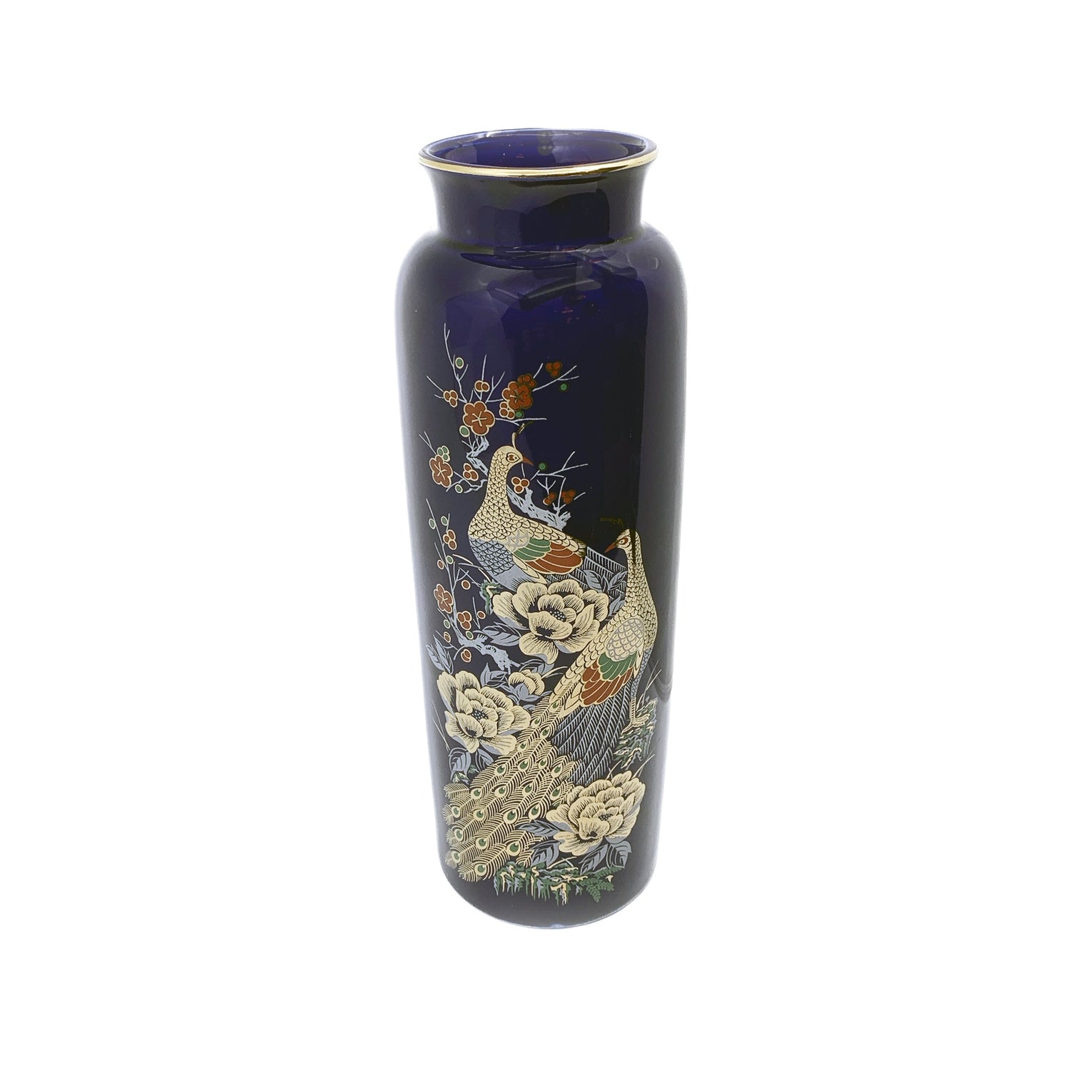 Blue Vase with Peacocks, Japan