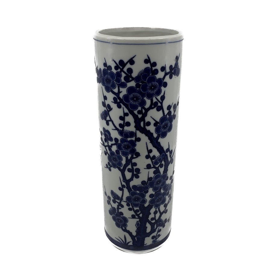 Vintage Blue & White Hawthrone Motif Vase