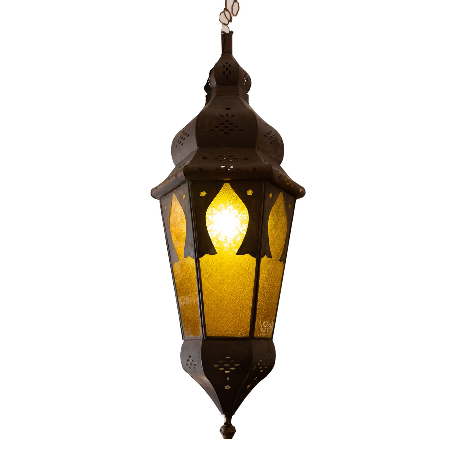 Amber Glass Moroccan Lantern
