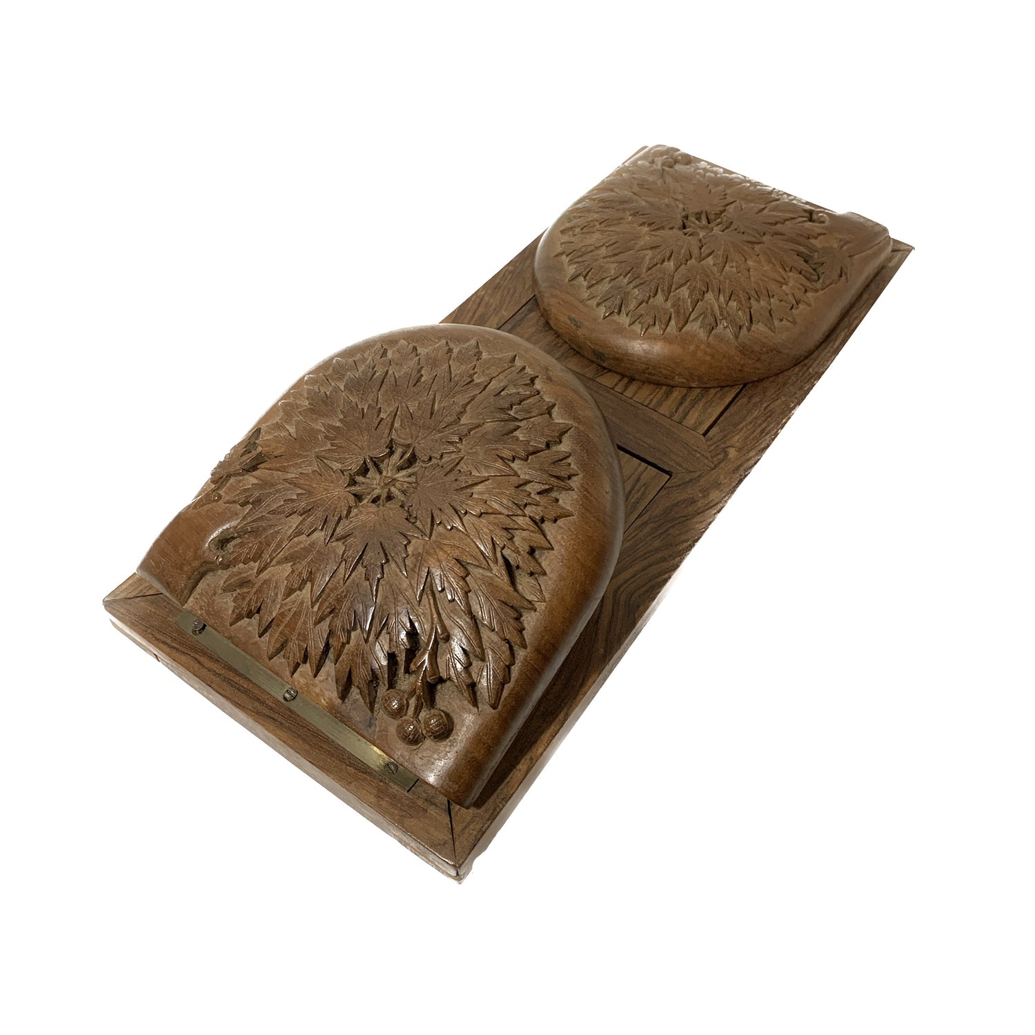 Carved Wood Expanding Book Rack