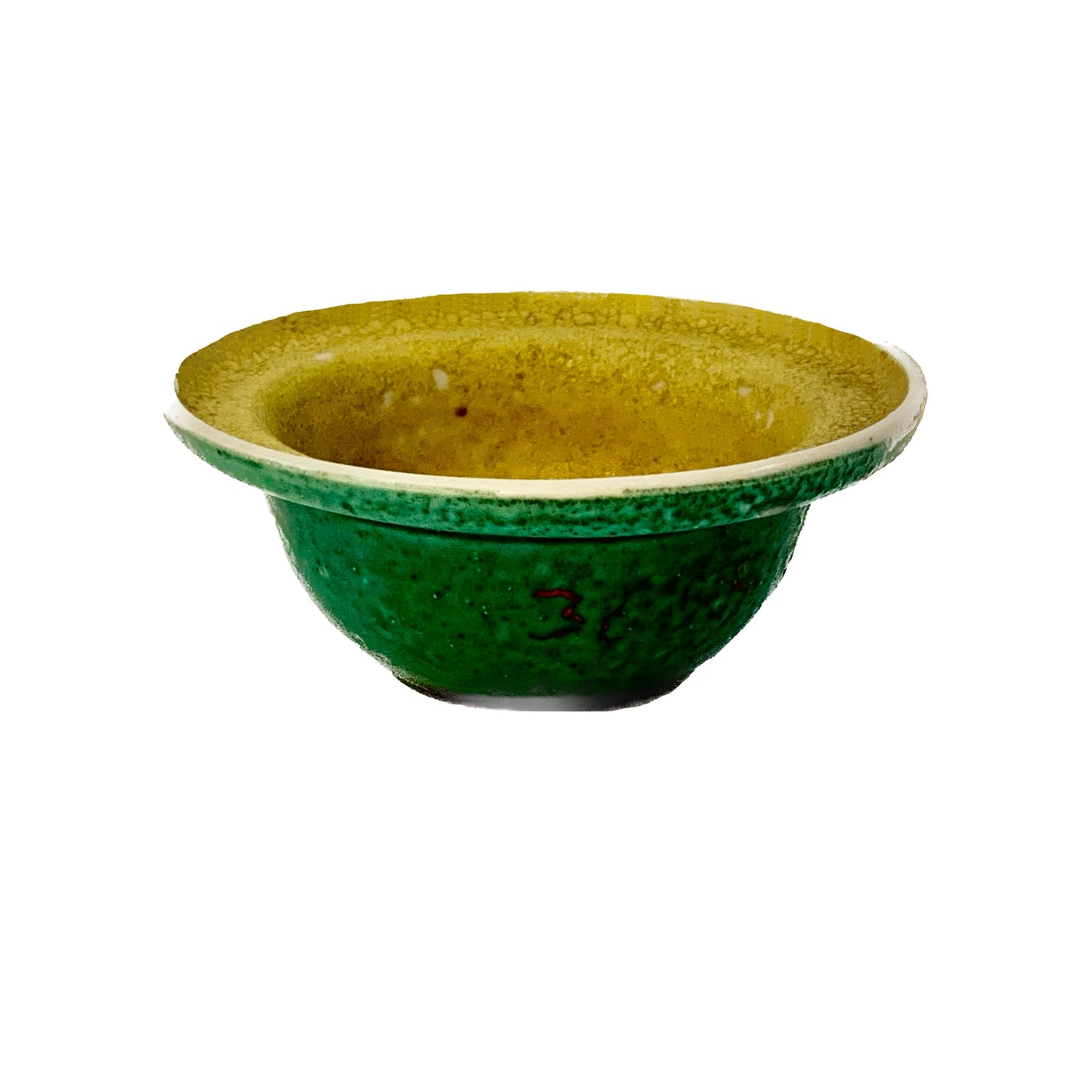 Antique Green & Yellow Chinese Bowl